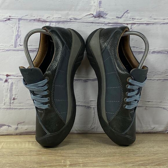 Keen Presidio Blue Grey Leather Hiking Shoes Women's Size 8 Lace Up Sneakers - Picture 6 of 8